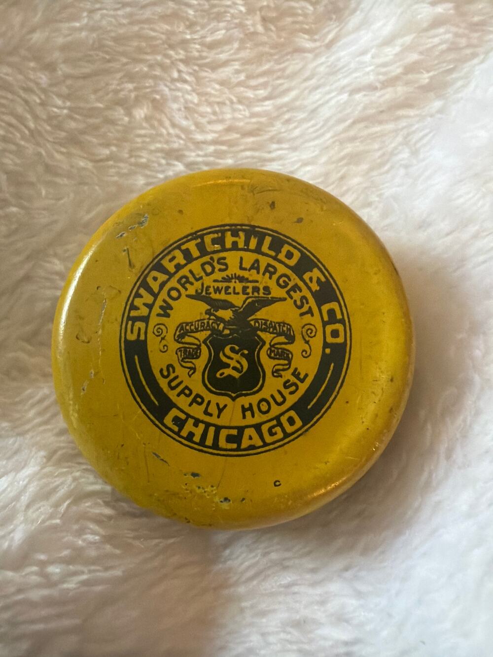 Vintage Swartchild & Co Chicago Watchmaker Tin Jewelers Supply House Advertising